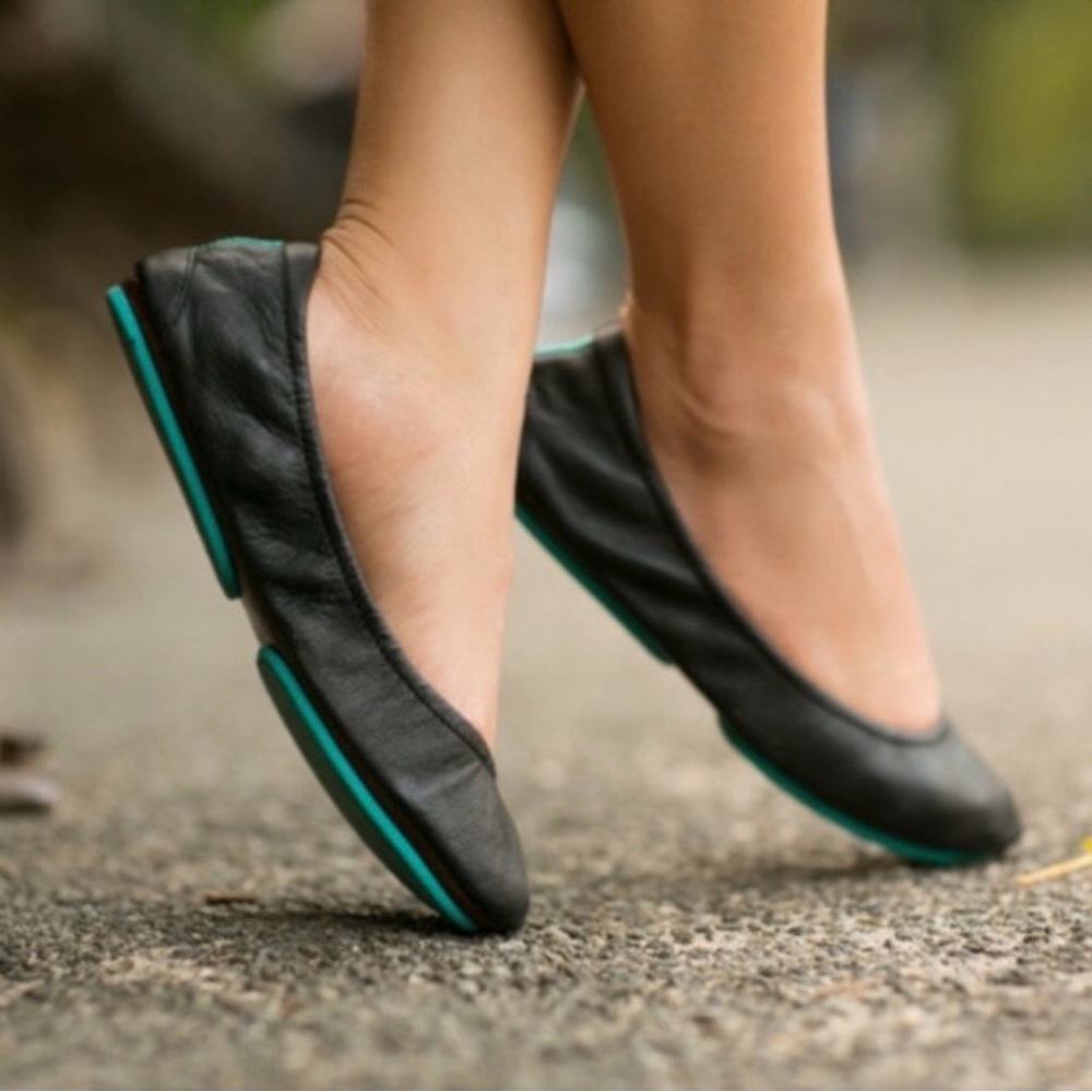 Tieks Women's Matte Black Italian‎ Leather Ballet Flats Sz 9